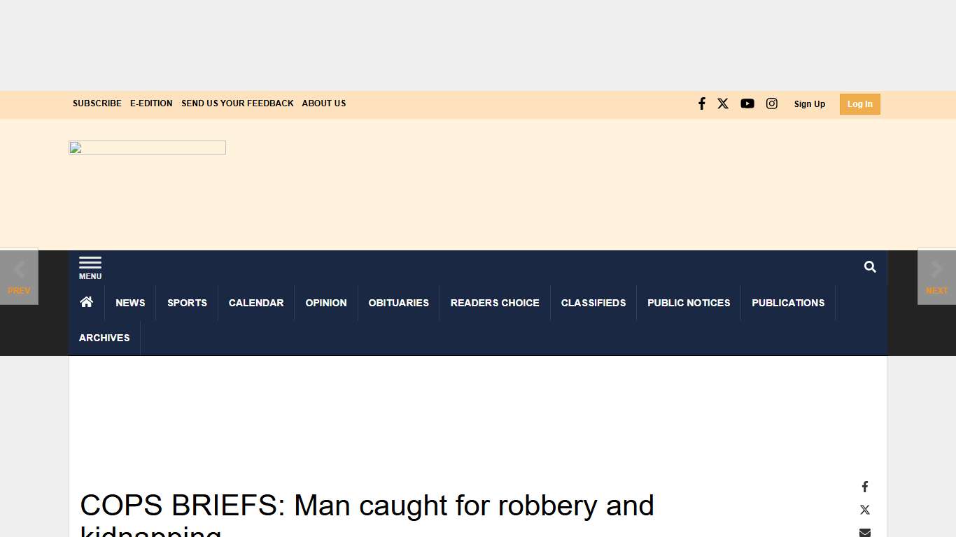 COPS BRIEFS: Man caught for robbery and kidnapping | News | ivpressonline.com